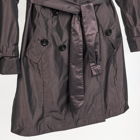 Weekend Max Mara Purple Taffeta Double-Breasted Belted Trench Coat - Picture 6 of 12